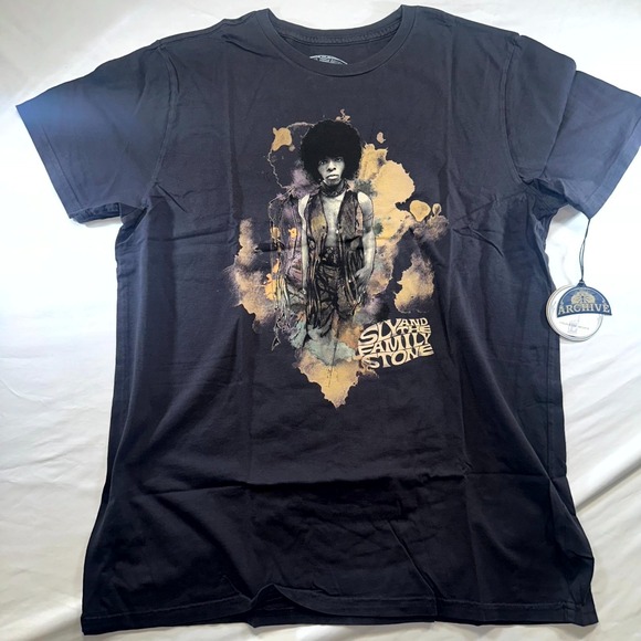 AND Other - Archive T Shirt Mens Large Black Jimi Hendrix Guitarist Sly And The Family Stone